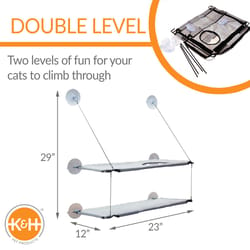 K&H Pet Prodcuts Double Window Cat Perch Lounger Window Kitty Sill Pet Lounger 29 in. H X 12 in. W X