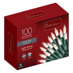 Celebrations Incandescent Mini Clear 100 ct String Christmas Lights 20 ft.