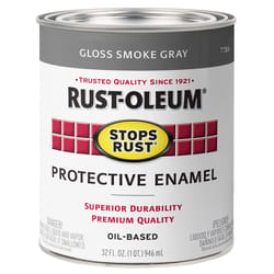 Rust-Oleum Stops Rust Gloss Smoke Gray Protective Enamel Exterior and Interior 1 qt