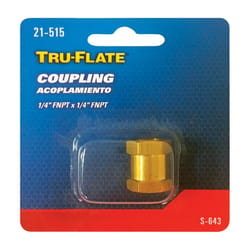 Tru-Flate Brass/Steel Hex Coupling 1/4 in. Female 1 pc