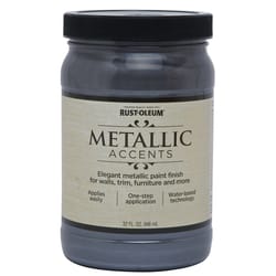 Rust-Oleum Metallic Accents Metallic Real Pewter Water-Based Paint Exterior and Interior 1 qt