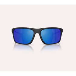 Native Tavern Men's Matte Black Frame Blue Reflex Lens Polarized Sunglasses