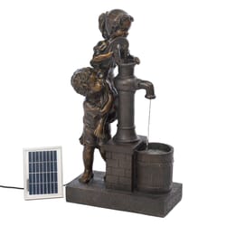 Cascading Fountains Resin Brown Outdoor Fountain
