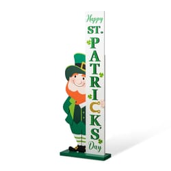 Glitzhome St.Patricks Day Leprechaun Porch Decor MDF Wood 1 pk