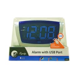 La Crosse Technology Equity 4.92 in. Black USB Alarm Clock LED Plug-In