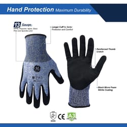 General Electric Unisex Dipped Gloves Black/Blue XL 1 pair