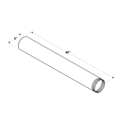 Imperial 5 in. D X 60 in. L Galvanized Steel Furnace Pipe