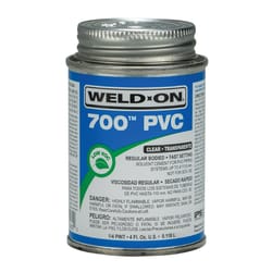 Weld-On 700 Clear Solvent Cement For PVC 4 oz