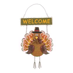 Glitzhome 17.91 in. Turkey Welcome Sign Wall Decor