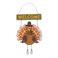 Glitzhome 17.91 in. Turkey Welcome Sign Wall Decor