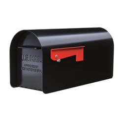 Architectural Mailboxes Ironside Contemporary Galvanized Steel Post Mount Black Mailbox