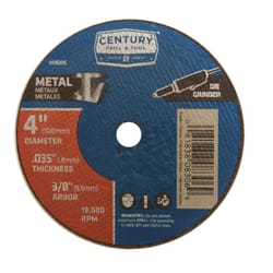 Century Drill & Tool 4 in. D X 3/8 in. Aluminum Oxide A60T Cutting/Grinding Wheel 1 pc