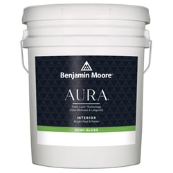 Benjamin Moore Aura Semi-Gloss White Paint and Primer Interior 5 gal