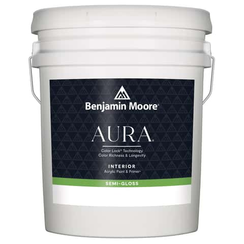 Benjamin Moore Aura Semi-Gloss White Paint and Primer Interior 5 gal - Ace  Hardware