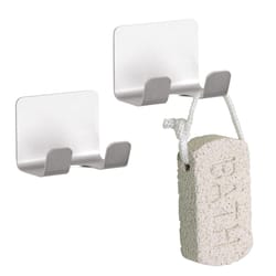 iDesign Shower Hooks Affixx 2 in. H X 1.5 in. W X 2.56 in. L Silver Hook