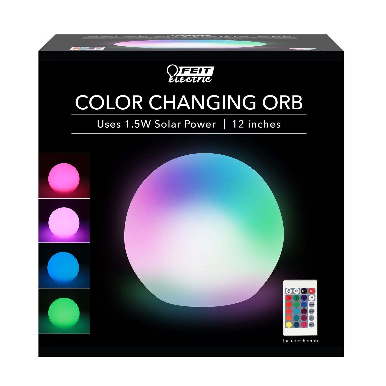 Feit Electric 12 in Solar Power Plastic Color Changing Orb Assorted Feit Electric 12 in Solar Power Plastic Color Changing Orb Assorted