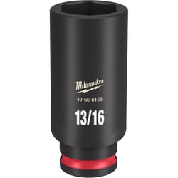 Milwaukee 13/16 in. X 3/8 in. drive SAE 6 Point Deep Impact Socket 1 pc
