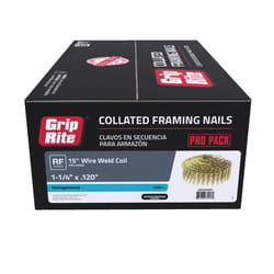 Grip-Rite 1-1/4 in. L X 11 Ga. Angled Strip Electro Galvanized Roofing Nails 15 deg 7200 pk