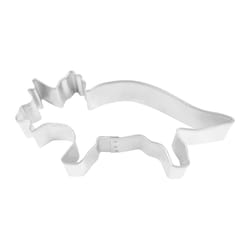 R&M International Corp 2 in. W X 5 in. L Triceratops Cookie Cutter Silver 1 pc