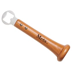 Baseball BBQ Brown Metal/Wood Manual MLB New York Mets Bottle Opener