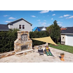 Coolaroo Ready-To-Hang Polyethylene Shade Sail Triangle Shade Sail Canopy 11.9 ft. H X 11.9 ft. W X