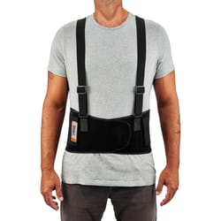Sport Aid Back Brace with Suspenders, Medium/Large, Black