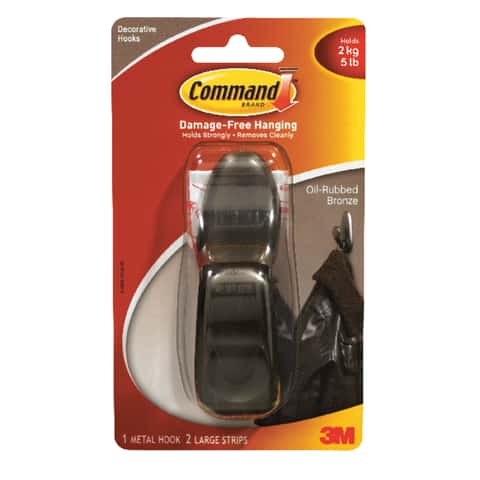 3M Command 4-1/8 in. L Oil Rubbed Bronze Metal Large Forever