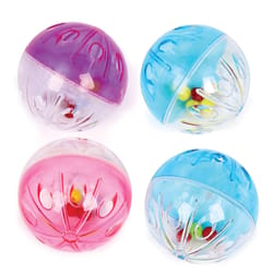 Boss Pet Pet Park Blvd Multicolored Plastic Rattle Ball Cat Toy 1.5 in. 4 pk