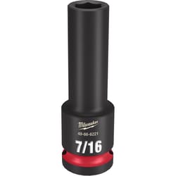 Milwaukee SHOCKWAVE 7/16 in. X 1/2 in. drive SAE 6 Point Deep Impact Socket 1 pc