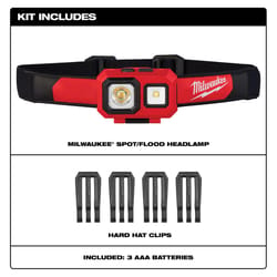 Milwaukee 450 lm Black/Red LED Head Lamp AAA Battery