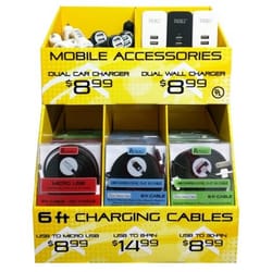 2X Mobile Niki USB Charge and Sync Cable Assortment 6 ft. Assorted