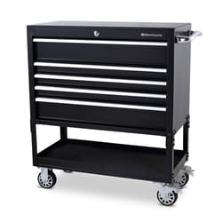 Montezuma 36.75 in. 5 drawer Steel Utility Rolling Tool Cart 37 in. H X 18.12 in. D