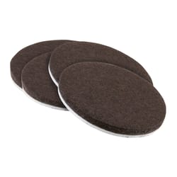 Softtouch Felt/Plastic Self Adhesive Protective Pad Brown Round 3 in. W X 3 in. L 4 pk