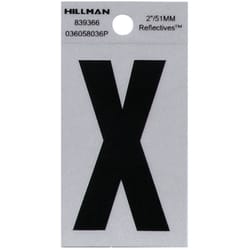 HILLMAN 2 in. Reflective Black Vinyl  Self-Adhesive Letter X 1 pc