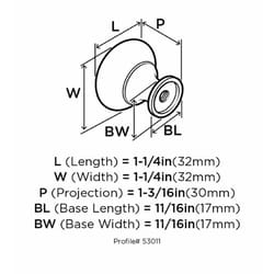 Amerock Allison Traditional Classics Round Cabinet Knob 1-1/4 in. D 1-3/16 in. Oil Rubbed Bronze 1 p