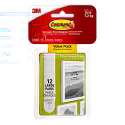 3M Command White Large Picture Hanging Strips 16 lb 12 pk