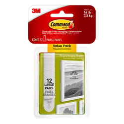 3M Command White Large Picture Hanging Strips 16 lb 12 pk