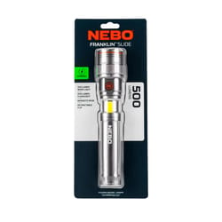 NEBO Franklin Slide 500 lm Storm Gray LED Work Light Flashlight 18650 Battery