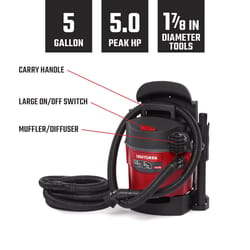 CRAFTSMAN 5 gal Corded Wet/Dry Vacuum 5 amps 120 V 5 HP