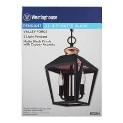 Westinghouse Valley Forge Matte Black 2 lights Pendant Light