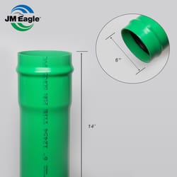 JM Eagle PVC Sewer Main 6 in. D X 14 ft. L Bell 0 psi