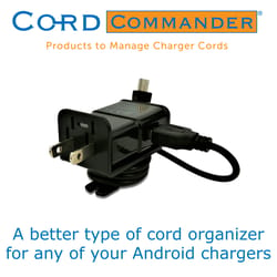 Cord Commander 2 in. L Black ABS Cord Organizer