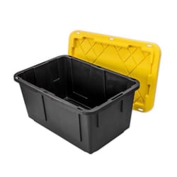 Greenmade 27 gal Black/Yellow Snap Lock Storage Box 14.7 in. H X 20.4 in. W X 30.4 in. D Stackable