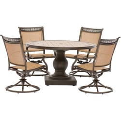 Hanover 5 pc. Brown Aluminum Dining Patio Set