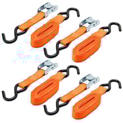 Keeper 1 in. W X 10 ft. L Orange Tie Down Strap 300 lb 4 pk