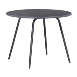 Signature Design by Ashley Palm Bliss Gray Round Glass/Steel Dining Table