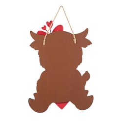 Glitzhome  Cow with Heart Hanging Sign MDF Wood 1 pk