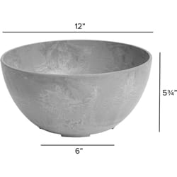 Novelty ArtStone 5.9 in. H X 12.2 in. W X 12.2 in. D X 12.2 in. D Resin Napa Bowl Planter Gray