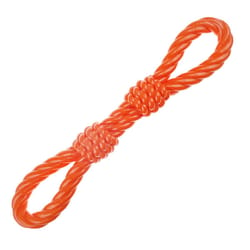 Boss Pet Infinity Orange TPR Double Fist Rope Dog Tug Toy 1 pk