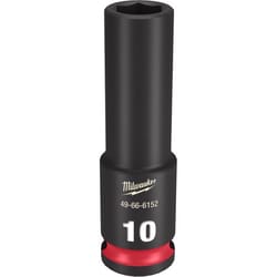 Milwaukee Shockwave 10 mm X 3/8 in. drive Metric 6 Point Deep Impact Socket 1 pc